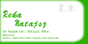 reka matajsz business card
