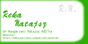 reka matajsz business card